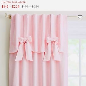 Pottery Barn Kids Evelyn Bow 84’ blackout nursery 2 Panels